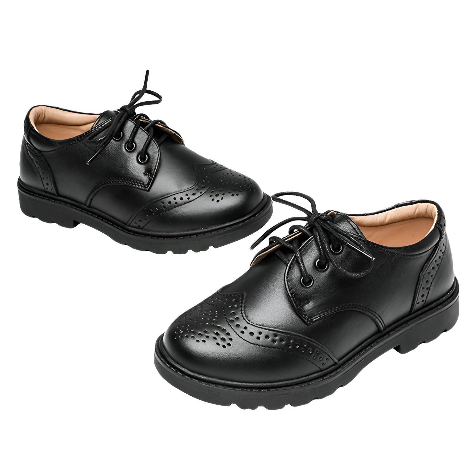 rismart Junge Formelle Anzugschuhe Wingtip Brogue Oxford für Hochzeit Kirche Abschluss