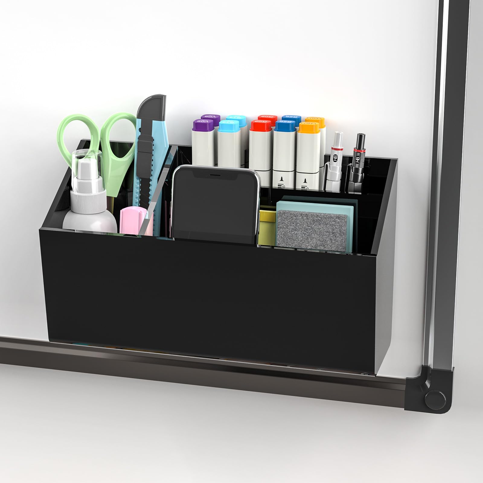 Porte-stylo magnétique acrylique pour tableau blanc et organisateur de marqueurs