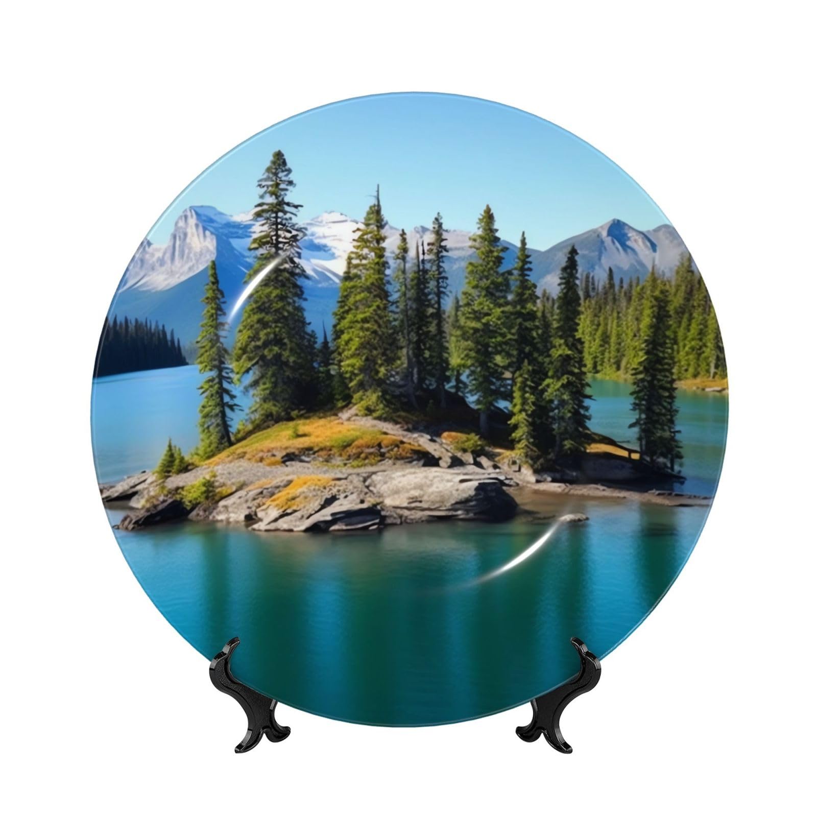 Assiette décorative porcelaine Spirit Island 25 cm : cadeau idéal maison et crémaillère