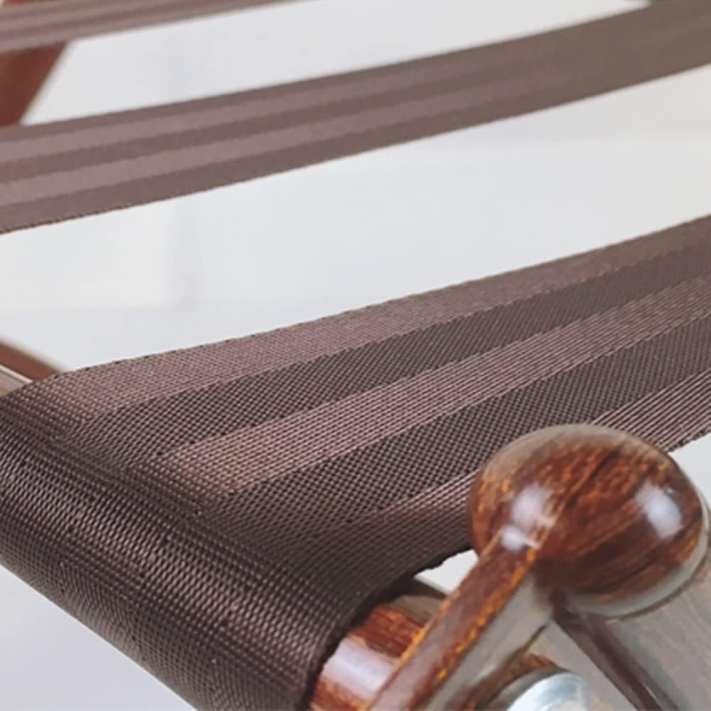 Luggage Rack Metal Suitcase Luggage Stand with 6 Straps for Bedroom,Guest Room Luggage Rack, Guest Room, Hotel(Brown-b,59x47x70cm)