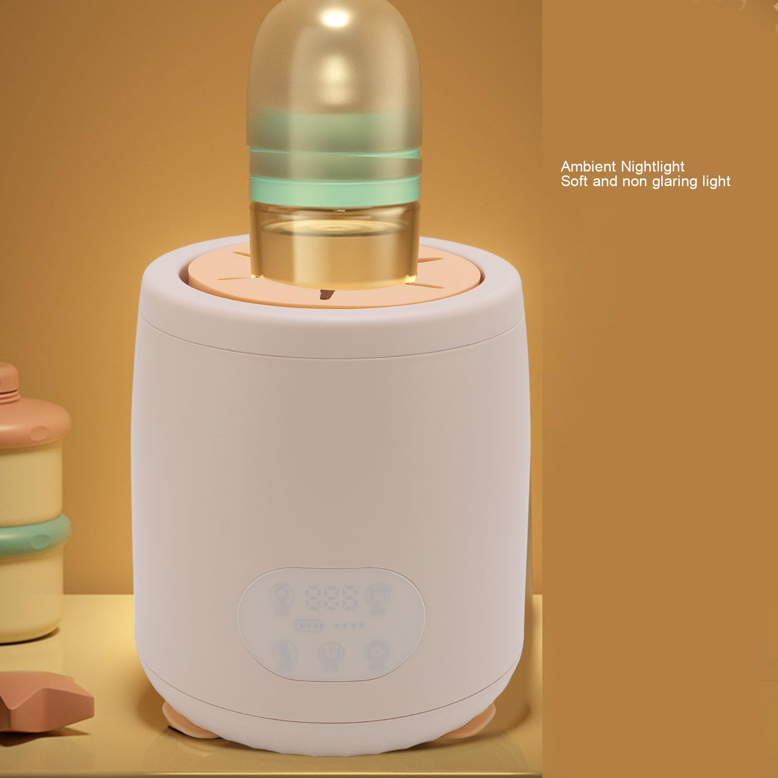 Coctelera de biberones de Leche para bebé, 4 velocidades, 5 temporizadores, agitador automático, Temperatura Constante, Calentador con luz Nocturna