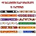 48 PCS Halloween Slap Bracelets for Kids Snap Bracelets Bulk with Spider Pumpkin Ghost Animal Print Craft Halloween Party Favors Birthday Gifts