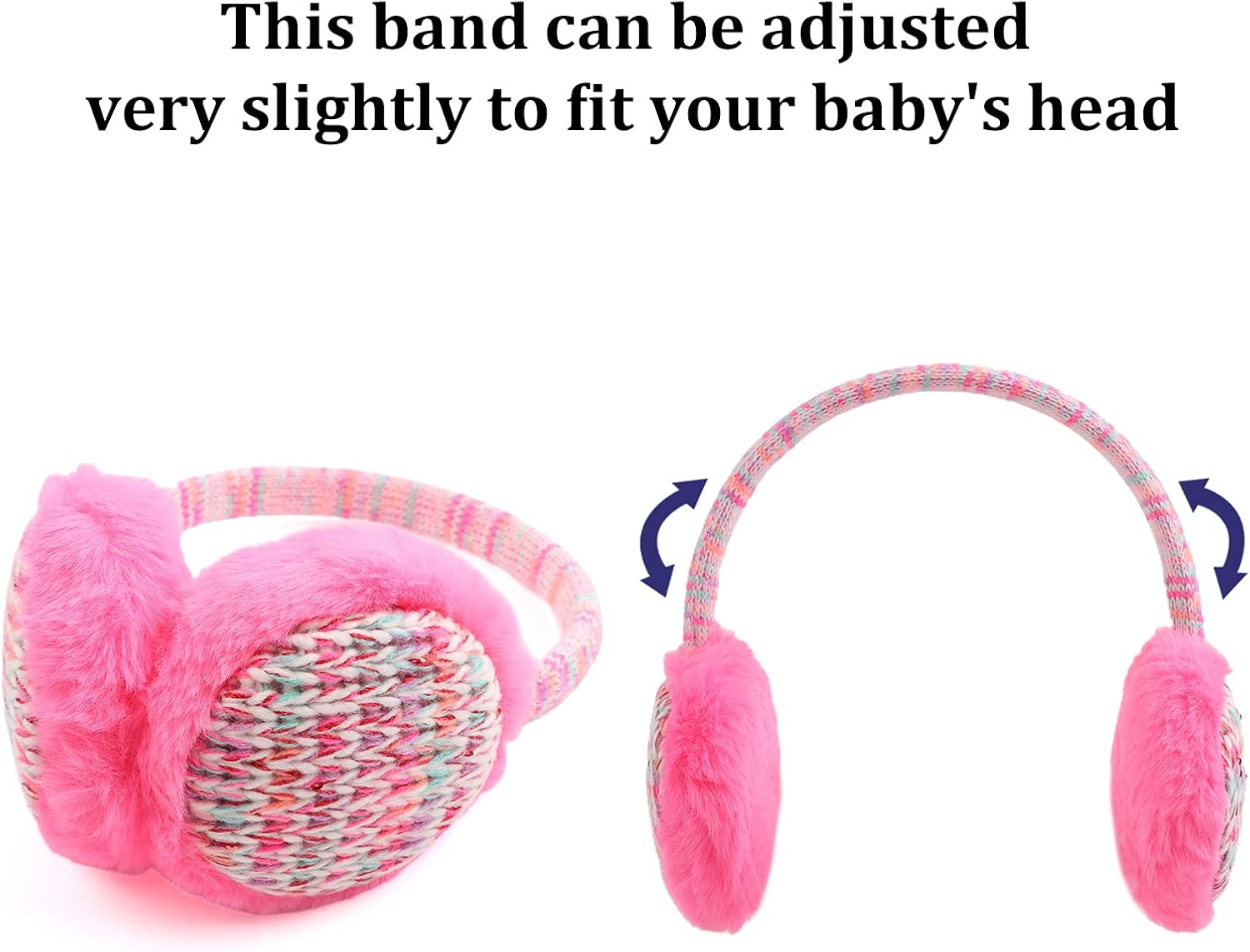 Winter EarMuffs for Kids Outdoor Boys Knitted Ear Cover Plush Toddler Girls Ear Warmer 3-8 Years (Rose Red): Clothing, Shoes & Jewelry