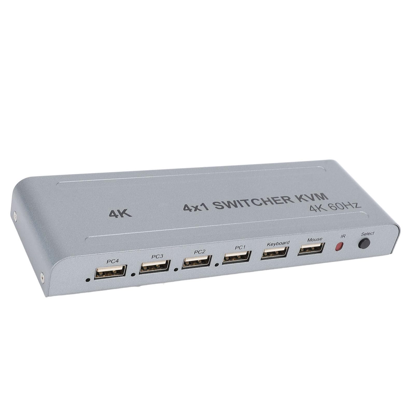 HDMI 4 in 1 Uscita 4K 60 Hz, Splitter HDMI Senza Interruzioni con Telecomando, Selettore Switcher HDMI a 4 Porte, USB 2.0, Supporto per DTS HD, per TrueHD, per DTS, (Spina