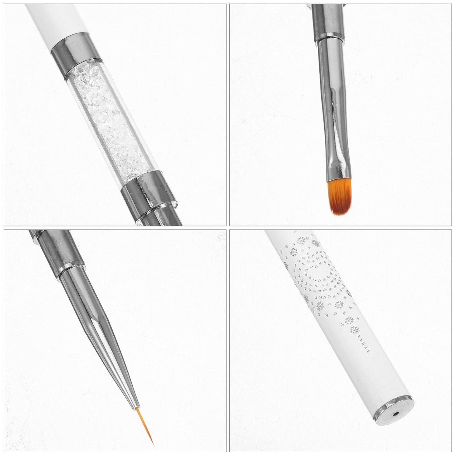 2pcs Doubleended Nail Liner Pen Fine Liner Brush Set for Nail Art Detailing and UV Gel Polish Painting White Professional for Precise Thin Lines and Dotting