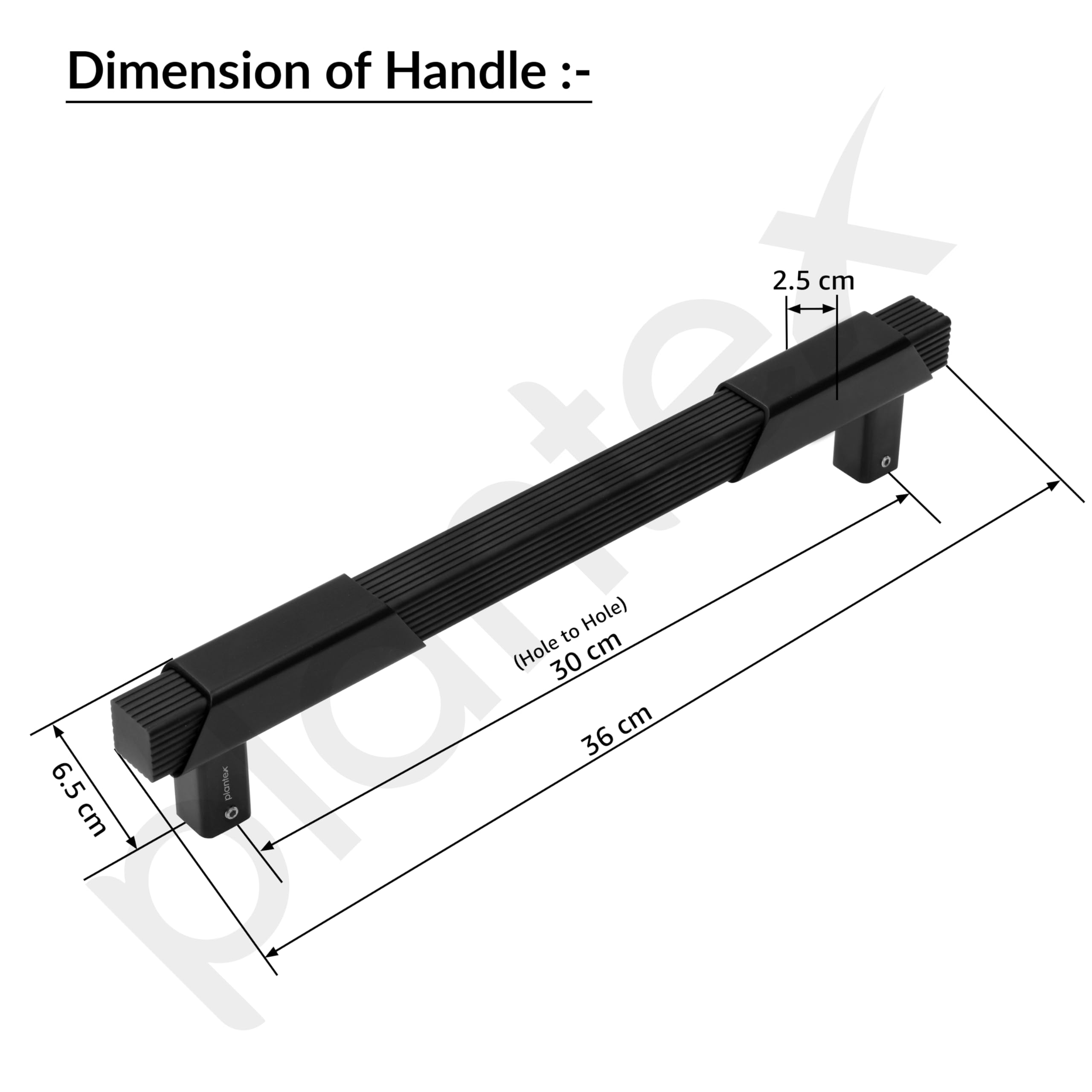 Plantex Door Handle/14 Inch Main Door Handle/Aluminium Door Handle/Pull-Push Door Handle/Door Accessories/3 Years Warranty (Pack of 1, Black) — Amazon image 3