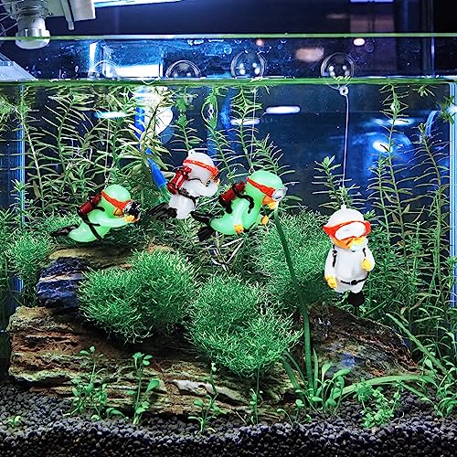 Balacoo 4 Packs Fish Tank Aquarium Decorations - Floating Diver Statues Cute Cartoon Diver Fish Tank Ornaments, Interesting Underwater Accessories #TOP6