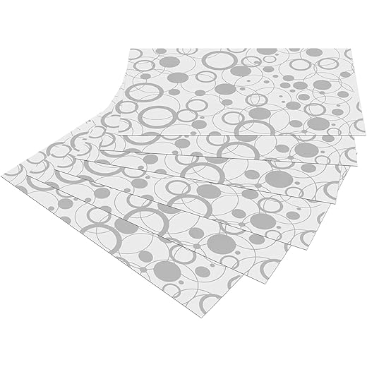 Kuber Industries Multipurpose Refrigerator Drawer Mat|Circle Design & Water Proof PVC Material|Size-48 cm x 33 cm,Pack of 6 (White), Polyvinyl Chloride