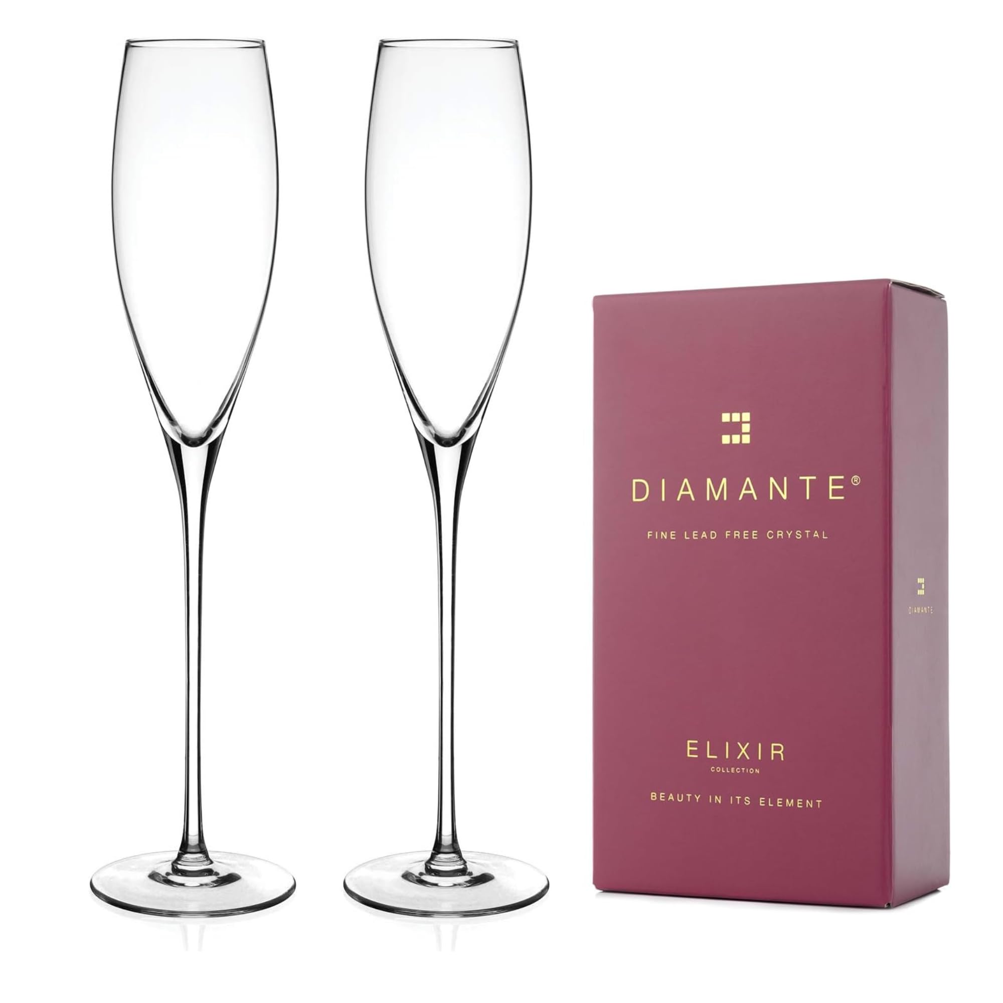 DIAMANTE Set 4 Piattini Da Cocktail Champagne 'Auris' In Cristallo Senza Piombo, Lavabili In Lavastoviglie