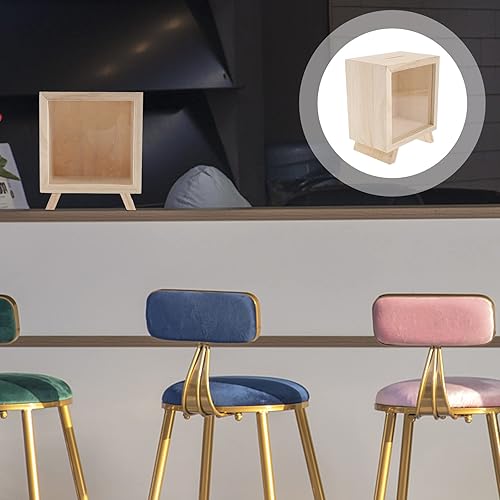 Miniatura 6 de Zerodeko Hucha de madera Caja de sombra con marco de madera de vidrio acrílico, banco de monedas, banco de ahorro de dinero, caja de puntas,