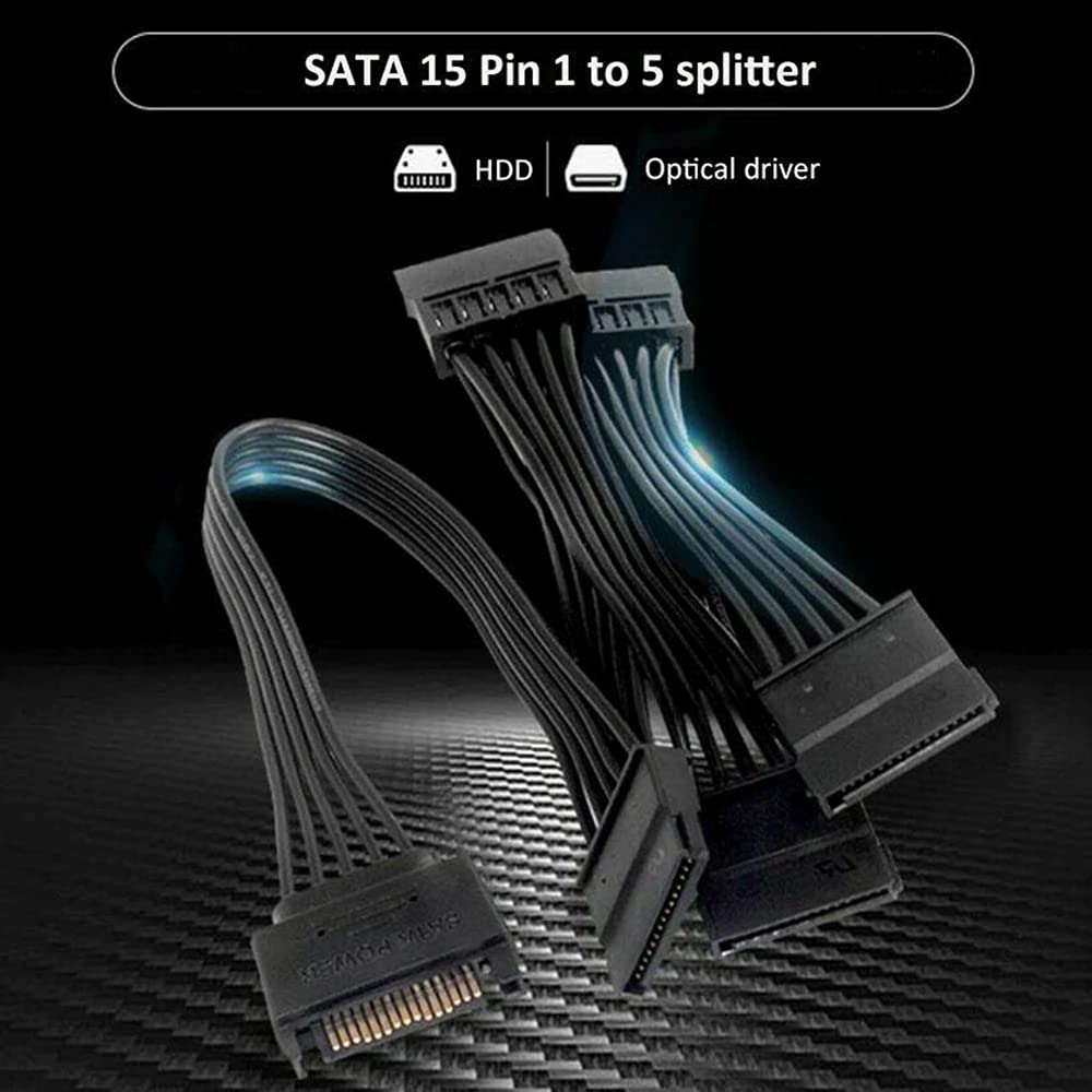 Piplus SATA Power Splitter - 1 to 5 Cable -3