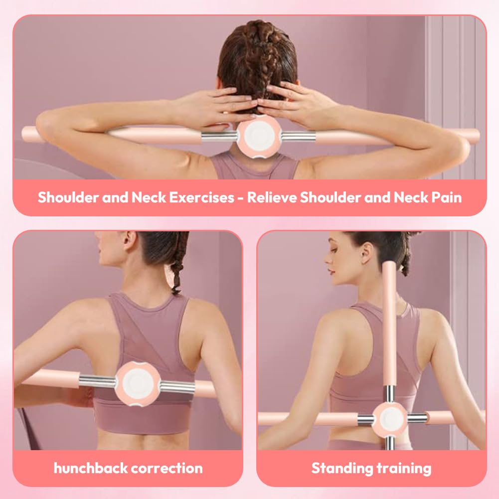 Bastone per yoga, correzione posturale, bastone da yoga, asta da ginnastica con nucleo in acciaio inox e schiuma, barra di correzione per yoga, per allenamento completo a casa, stretch, Sculpt