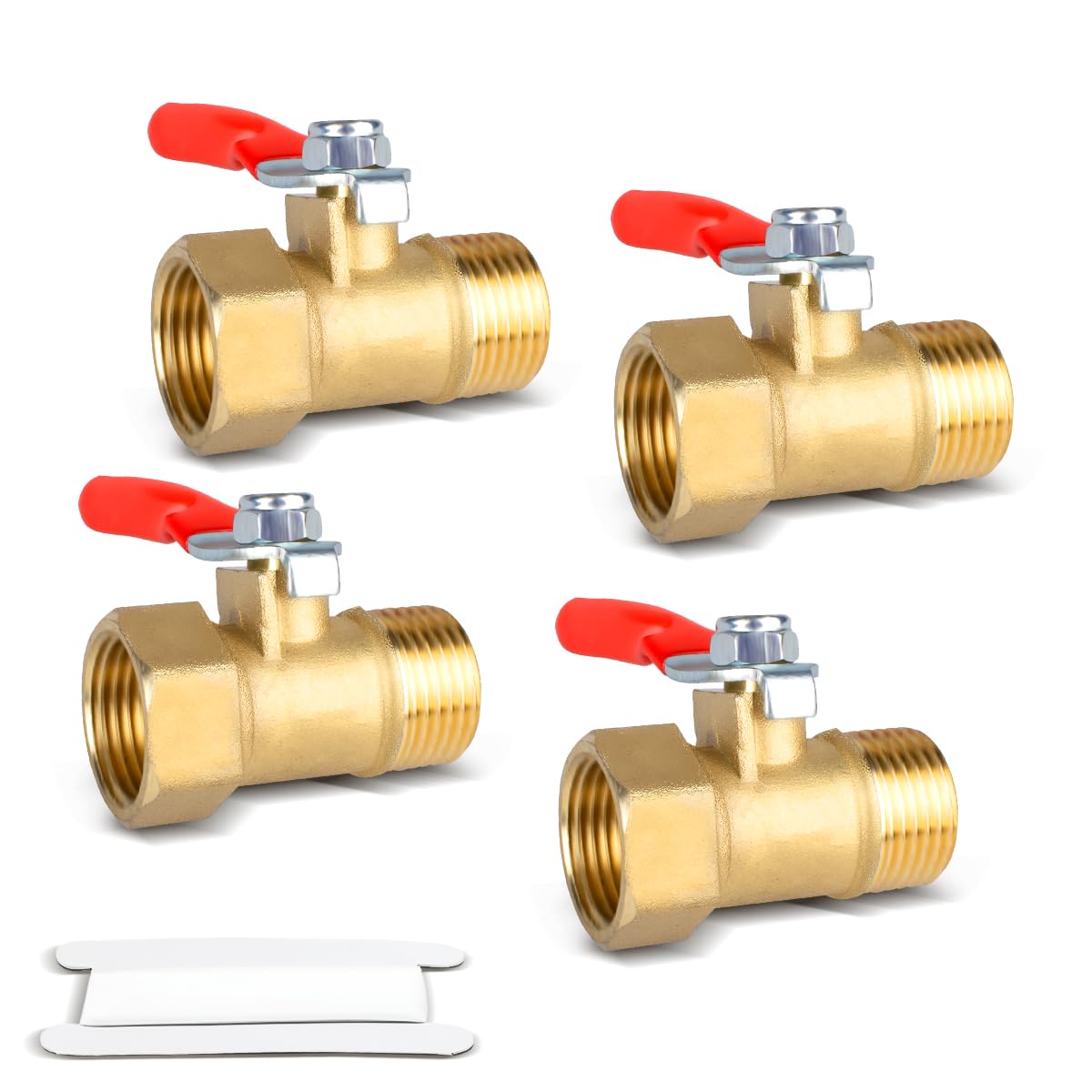 Bwintech 2er-Pack Kugelhähne 1/2" BSP Außen- Auf Innengewinde – Messing, Flügelgriff, 180° Absperrung – Für Wasser, Gas, HLK