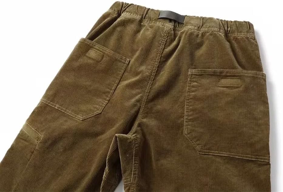 [Bciopll] 男性ジャパンレトロマルチポケットコーデュロイオーバーオーズサイドジッパーポケットルーズテーパーストレートカジュア