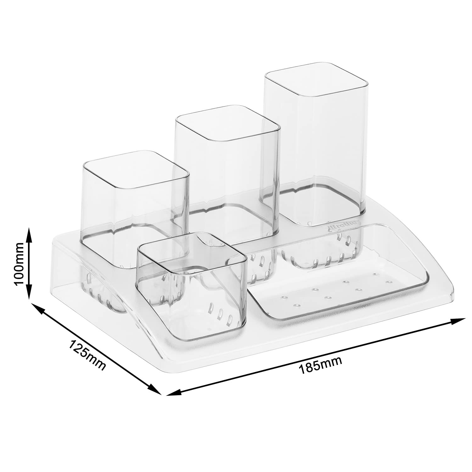 Rotho, Soho, Pen holder/pencil cup, Plastic (PP) BPA-free, transparent, 18,5 x 12,5 x 10,0 cm