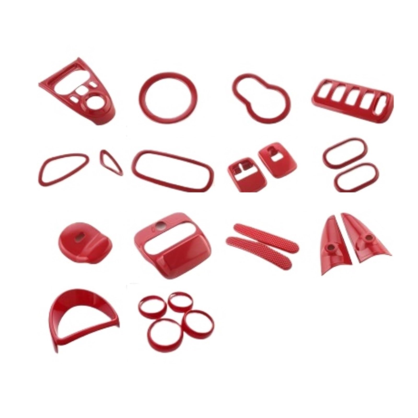 QBKGMEWCA Interior Modification Shift Knob Handle Decorative Sticker Trim Compatible for Smart Compatible for Mercedes-Benz Fortwo Four Red(Type3)