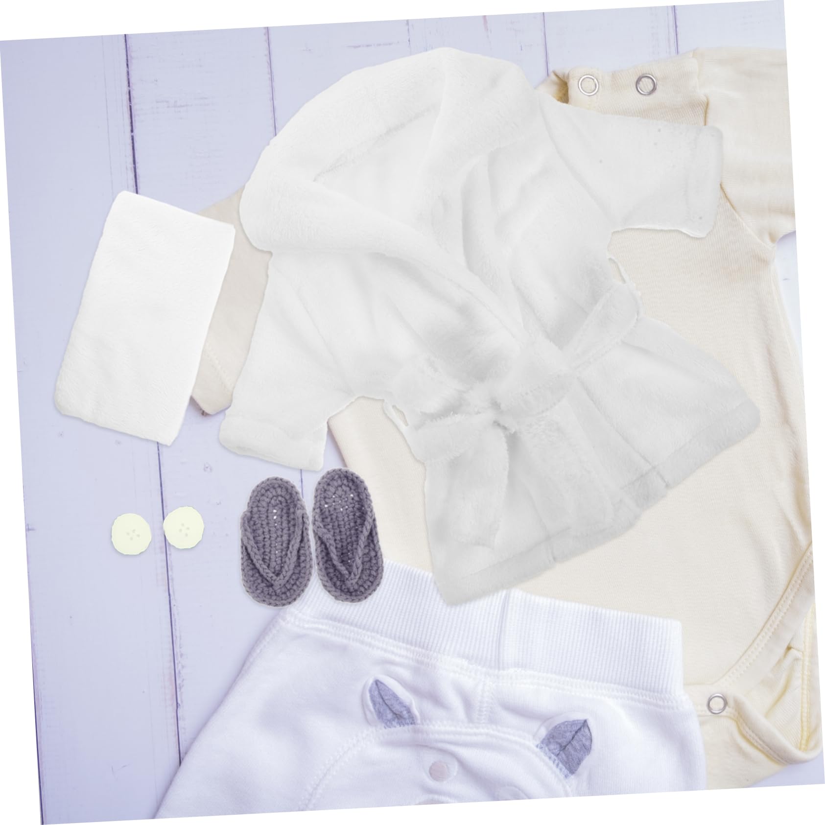 Ciieeo Kit de Bata de Baño para Fotografía de Recién Nacidos Juego de Toallas para Bebé Toalla de Baño para Niños Pequeños Capucha Polar Coral Bebé