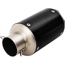 Carbon-Fiber Slip-On Motorcycle Muffler, Universal 1.42-2" Exhaust Muffler Silencer Pipe, 51mm Connection Inner Diameter, Performance Exhaust for Dirt Bikes, Scooters, Street Motorcycles