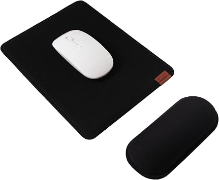 SenseAGE Ergonomic Detachable Mouse Pad with Wrist Rest Support, Adjustable Placement for Pain Relief, Non-Slip Base, for Computer & Laptop, Office Desk Accessories, 9.7 x 7.3 in Black
