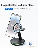 Vista 2 de Estación de carga 3 en 1 para dispositivos Apple, Mag, soporte de cargador seguro, cargador magnético rápido de 15 W, inalámbrico, compatible