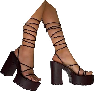 Amazon.com: Sexy tacón alto para las mujeres Cross-Strap gladiador cuña  sandalias clip en cordones zapatos : Ropa, Zapatos y Joyería