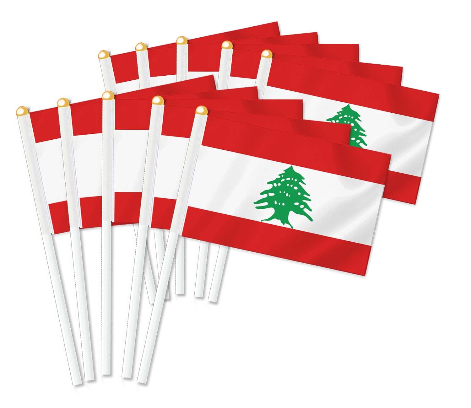 25 PCS Lebanon Handheld Flag,Lebanese Decor Hand Held Flags,Decoration Banner — image 1