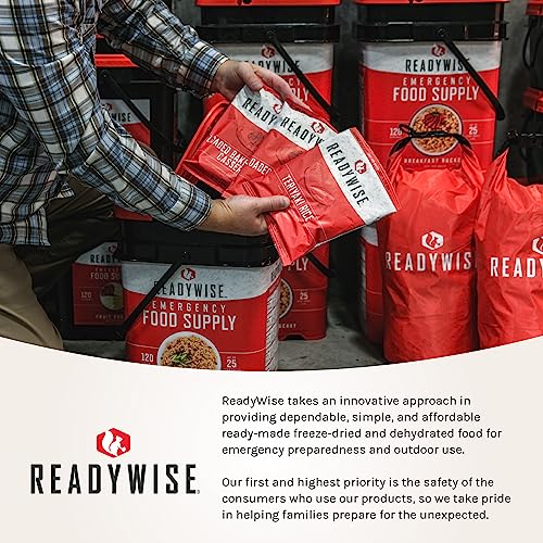 Readywise Emergency Food Supply, Freeze-Dried Survival Food For Emergencies, Breakfast, Lunch, And Dinner Entrées, 1 Bucket, 25-Year Shelf Life, 124 Servings Total #TOP5