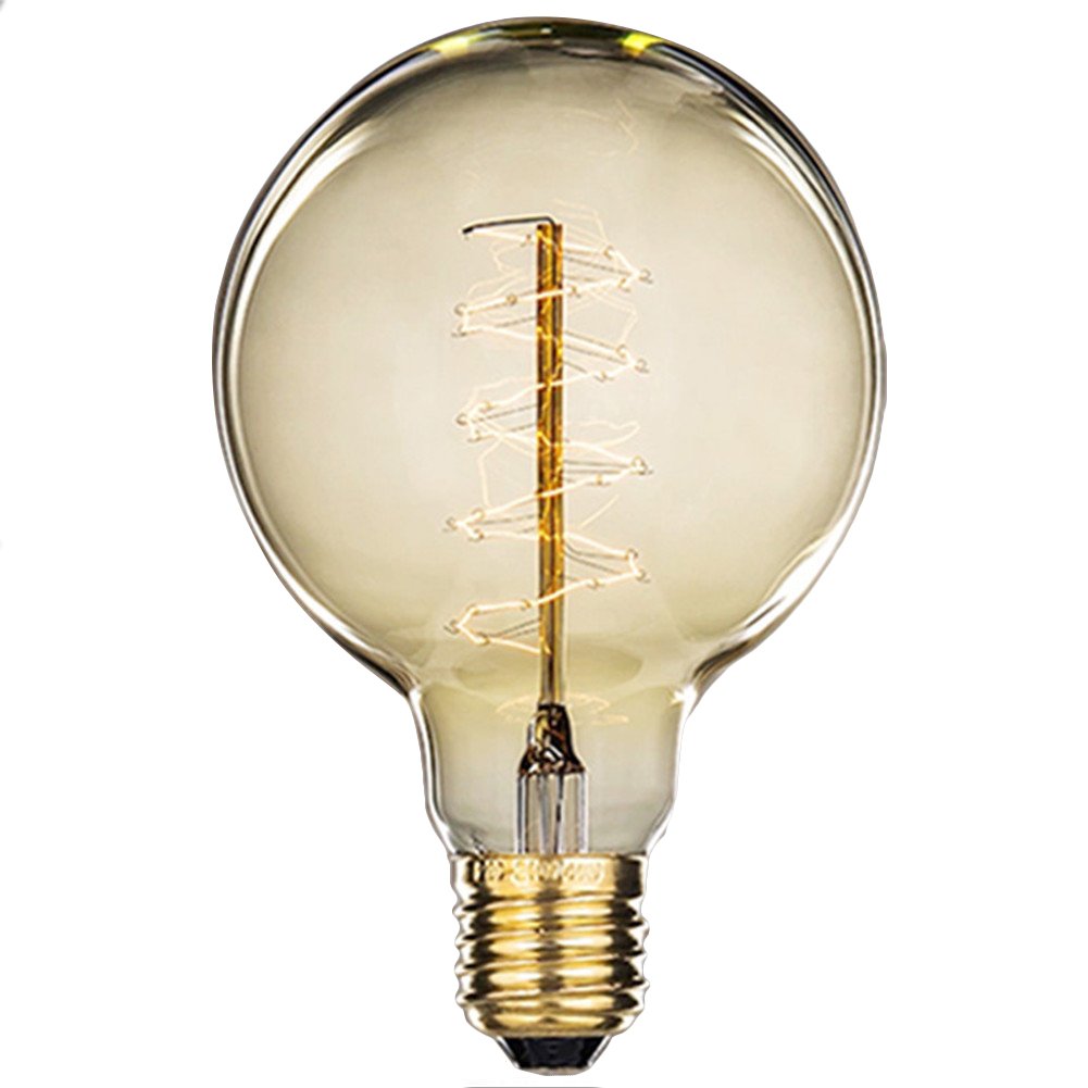 40W E27 Vintage Filament Screw Light Bulb Old Fashioned Edison Style Glass Antique Lamp T10-130MM (G)
