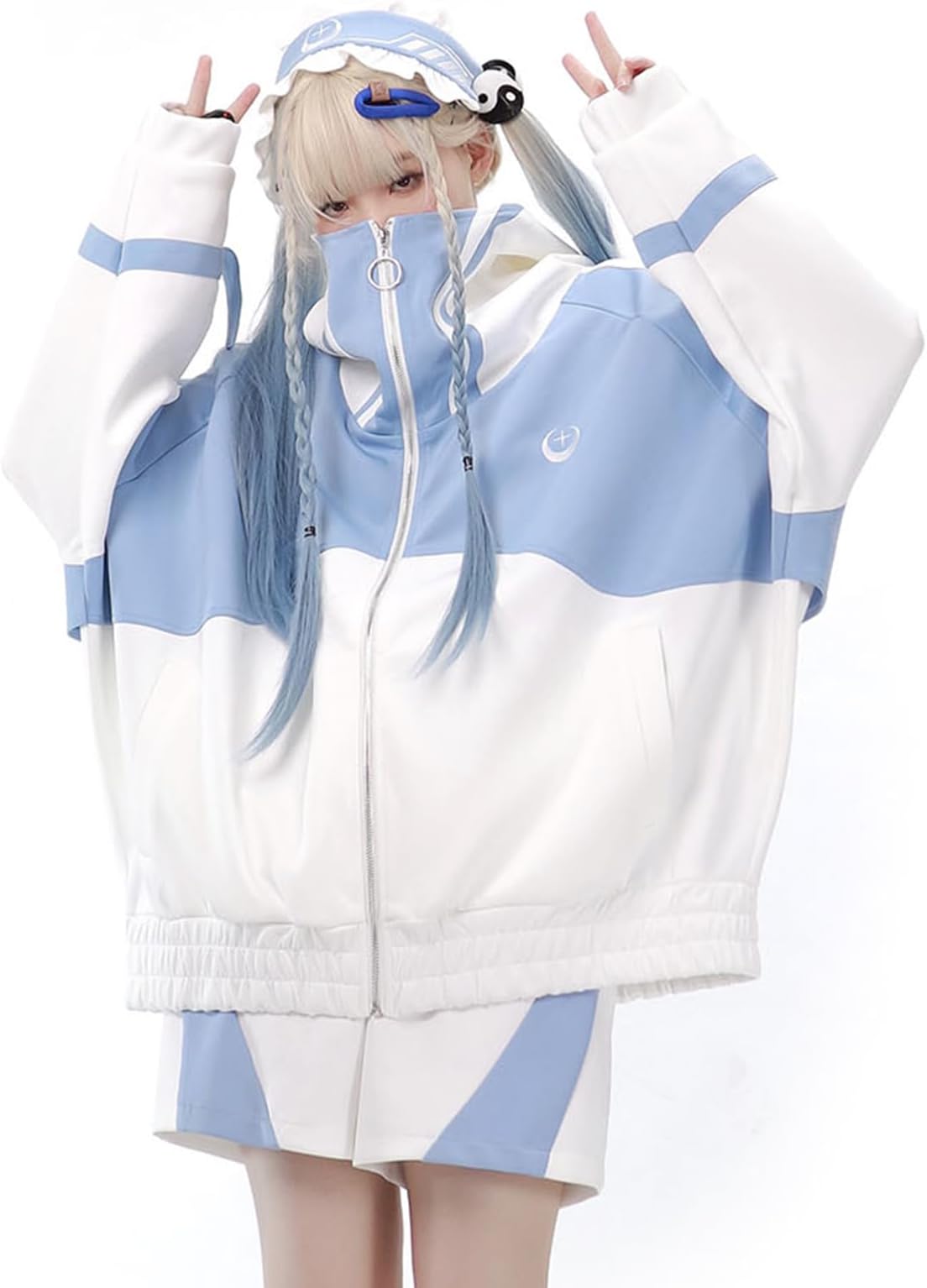地雷系 パーカー 機能服 サブカル系 ジップアップ 刺繍 男女兼用 運動服 レディース 服 メンズ Y2K コート アウター トップス ジャケット ゆったり OverSize 大きいサイズ 長袖 薄手 春 秋 冬 [並行輸入品]