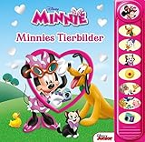  Disney Minnie - Minnies Tierbilder- 8-Button-Soundbuch ab 3 Jahren - interaktives Bilderbuch mit 8 witzigen Geräuschen zu Minnie und Daisys Foto-Abenteuer