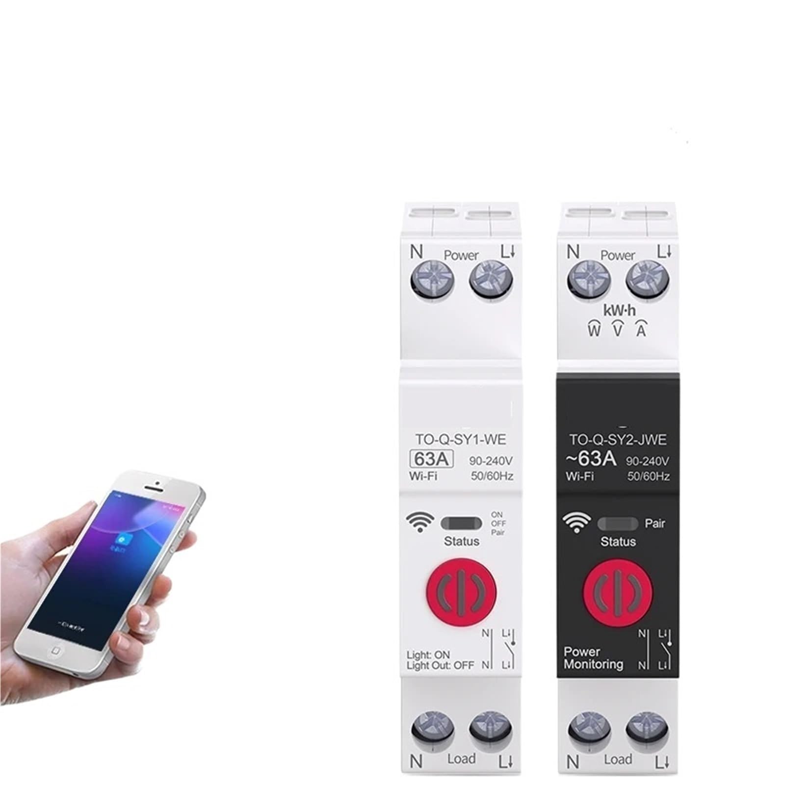 Interrupteur intelligent WIFI 1P+N 32A pour maison connectée