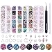 NICOLE DIARY Rose Gold Nail Studs Colorful Rhinestones 3D Nail Gems Fruit Slices Fimo Nail Art Tips Decoration Kit with Curved Tweezers Eyelash Nippers Wax Pencil Picker Tool for Nail Art Supplies