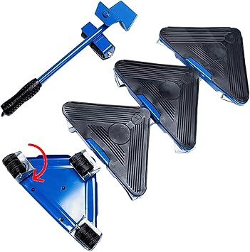 Furniture Transport Tools, Heavy Duty Furniture Lifter with 4 Appliance Roller Sliders, Moving Tool Set, 360 Rotation, Load Capacity 1100lbs, Blue