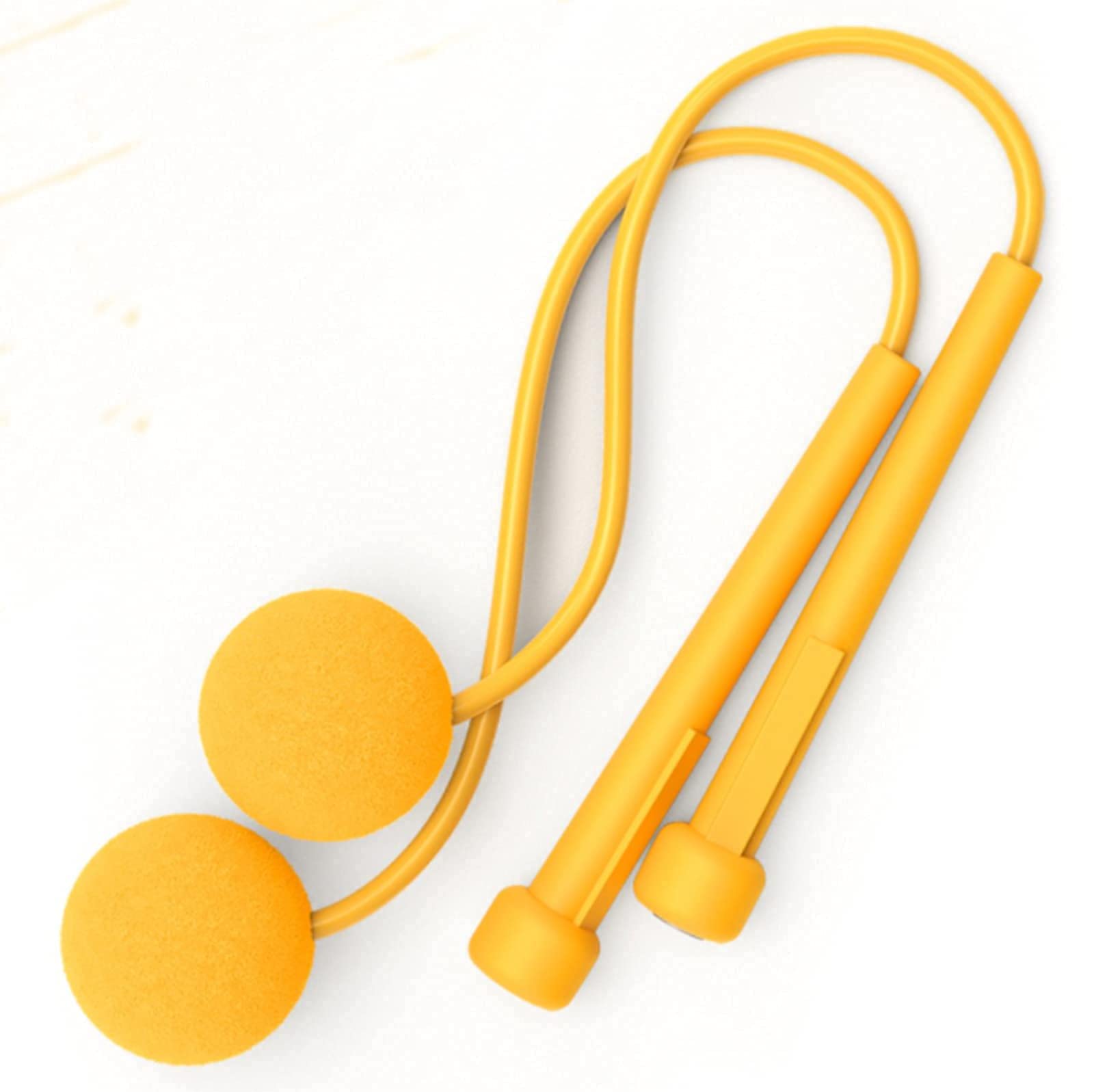 Cuerda de saltar inalámbrica con peso ajustable color amarillo de 40 x 3.2 cm para fitness