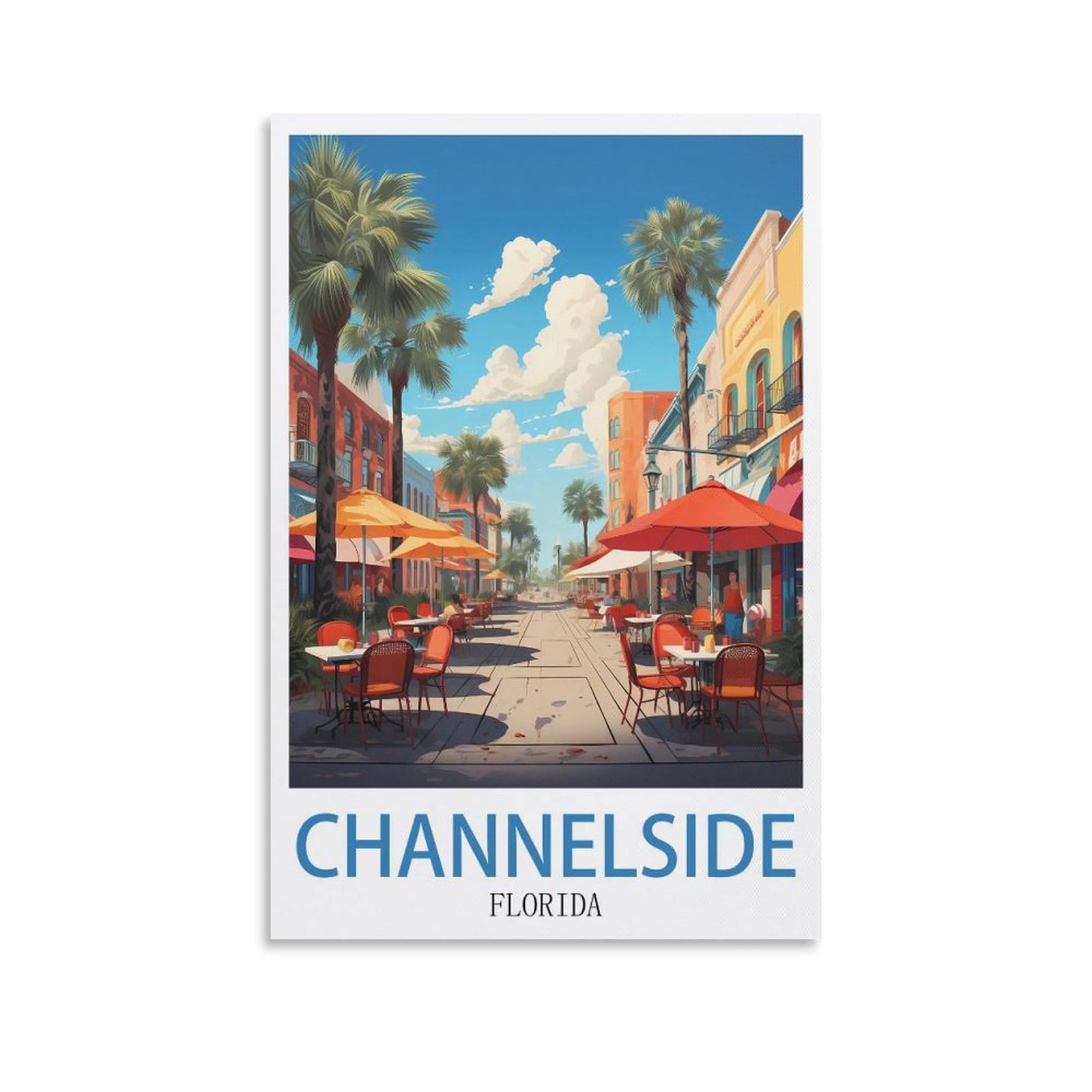 EZMLFA DIY 5D Diamond Painting Kits for Adults,Channelside Floridas DIY Diamond Art Kits Gem Painting Crafts for Home Wall Decor 30x40cm