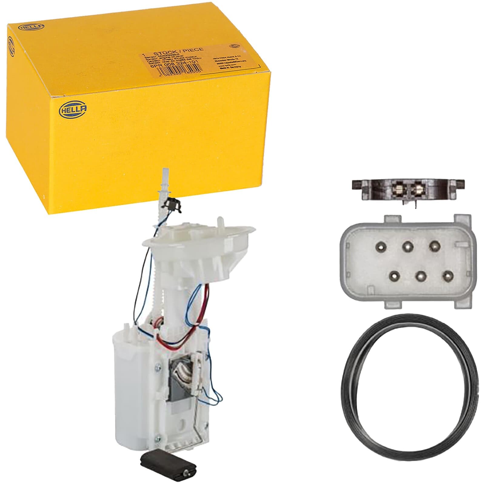 HELLA 8TF 358 146-821 Kraftstoffpumpe - Benzinpumpe - elektrisch - 6-polig - mit Dichtung/mit Tankgeber - u.a. für Mini Mini (R56)
