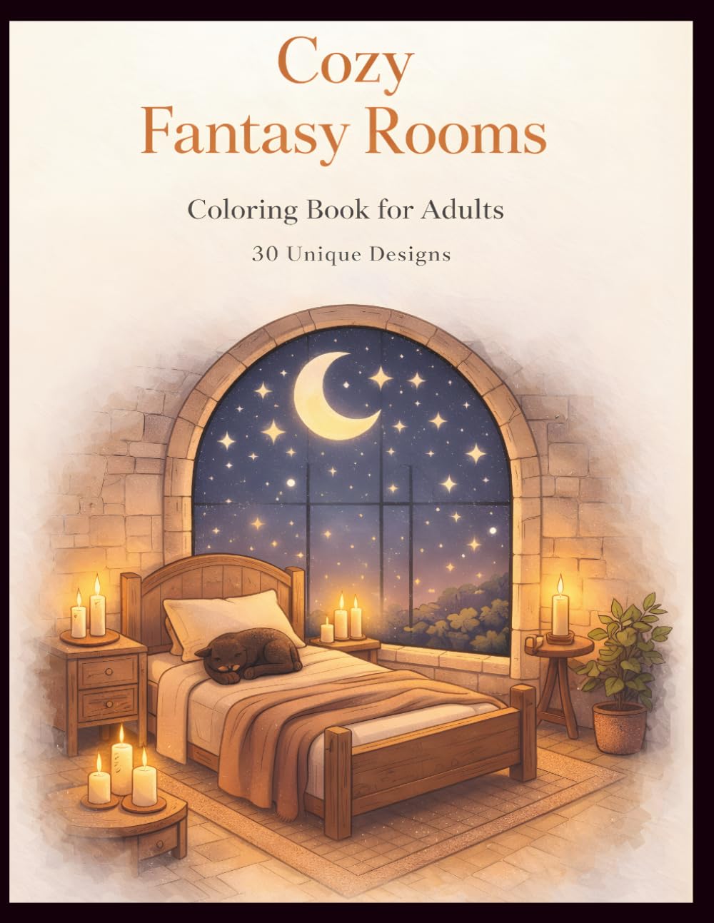 Cozy Fantasy Rooms: A Coloring Book for Adults with 30 Unique Designs