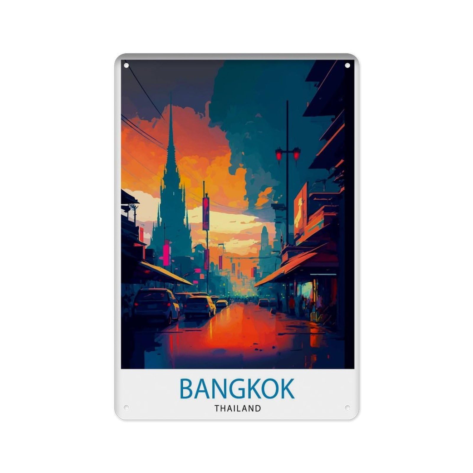peiyeety Metal Tin Sign Bangkok Thailand Tourism Poster Bangkok Wall Decor Bangkok Home Decor Bangkok Tourism Poster Bangkok Thailand Gift 8 X 12 Inch