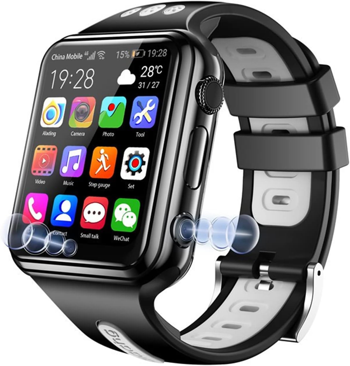 ZZYY W5 4G Dual Camera Smart Watch for Kids, Gps Positioning Navigation Android 9.0 Wifi Internet Video Call Recording 4 Core 8GB Kids Smart Watch Boys Girl,Black