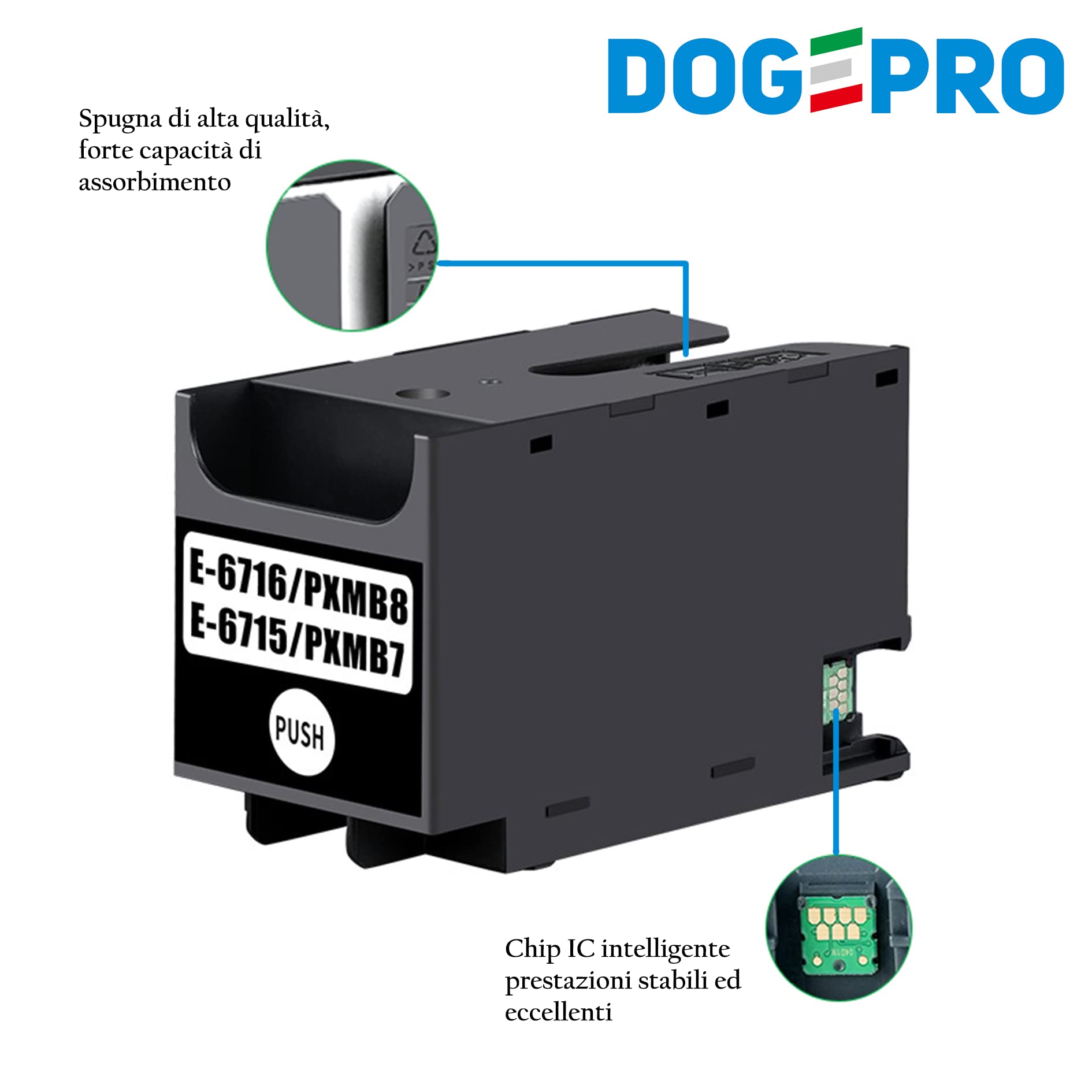 T6715 C13T671500 Scatola di manutenzione C13T671600, E-6716，Compatibile con WF Pro WF-4720DWF WF-4725DWF WF-4730DTWF WF-4730DWF WF-4740DTWF WF-4740DWF