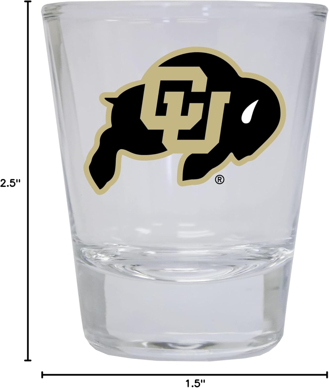 R and R Imports Colorado Buffaloes Round Shot Glass Officially Licensed Collegiate Product - Image 3