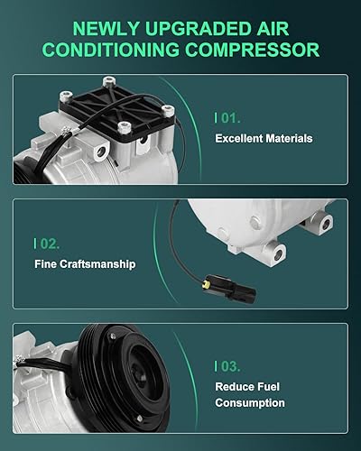 Miniatura 84 de SCITOO Compresor de CA para 2012-2014 para Ford Edge 2.0L para Ford Explorer 2.0L
