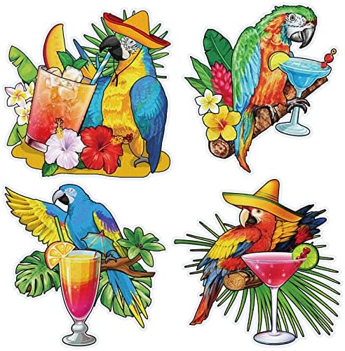 Kingdder 4 Pcs Margarita Parrot Cruise Door Decorations Magnetic ...