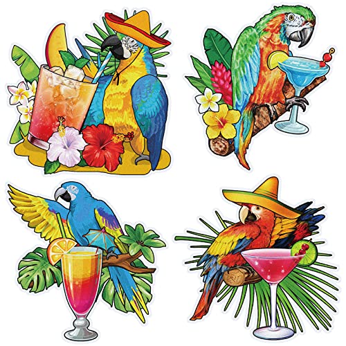 Kingdder Parrot Drink Cruise Magnets