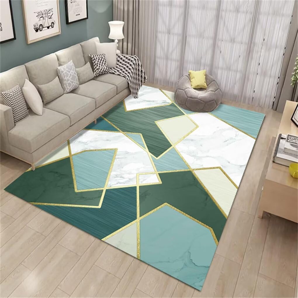 Carpette chambre tapis sol enfant lavable pour déco salon géométrique