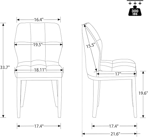 Miniatura 40 de Bekrvio Sillas de Comedor - Juego de 6 sillas de comedor modernas de mediados de siglo, sillas de comedor tapizadas sin brazos, sillas de comedor de