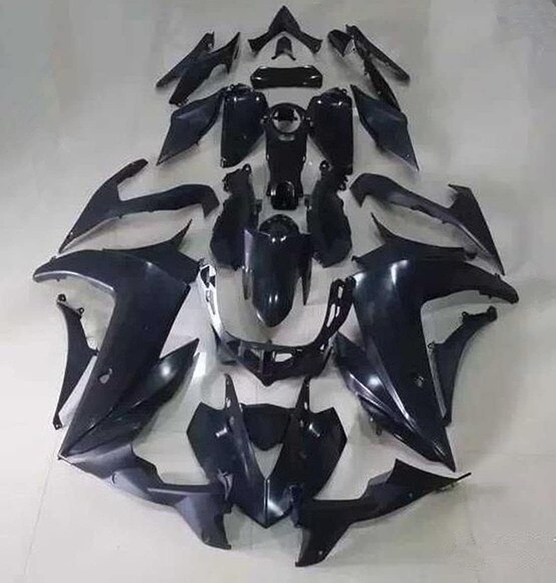 ZXMOTO Glossy Black ABS Plastic Bodywork Fairing Kit For 2014 15 16 17 2018 Yamaha YZF R3,Fit YZF R25 2015 2016 2017 ABS Bodywork
