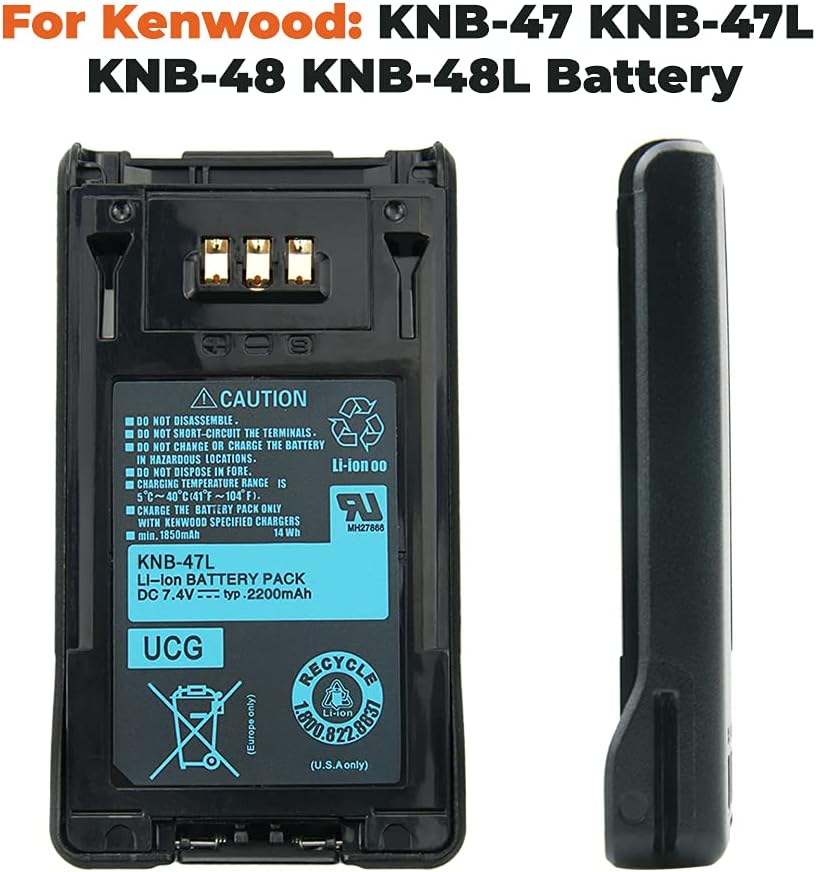 Vineyuan 2X KNB-47L Replacement Battery for Kenwood TK-5320 NEXEDGE NX-200 NX-300 Two Way Radio Li-ion Battery : Electronics