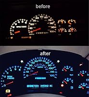 Vista 5 de WLJH 74 focos LED para salpicadero 3SMD superbrillantes, T5, 2721, 37, 286, cuña, enchufe de giro PC74, juego de luces indicadoras de cambio