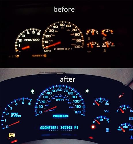 Miniatura 5 de WLJH 74 Bombillas LED de luces de tablero superbrillantes T5 2721 37 70 286 de cuña PC74 Kits de luces de indicador del panel de instrumentos del